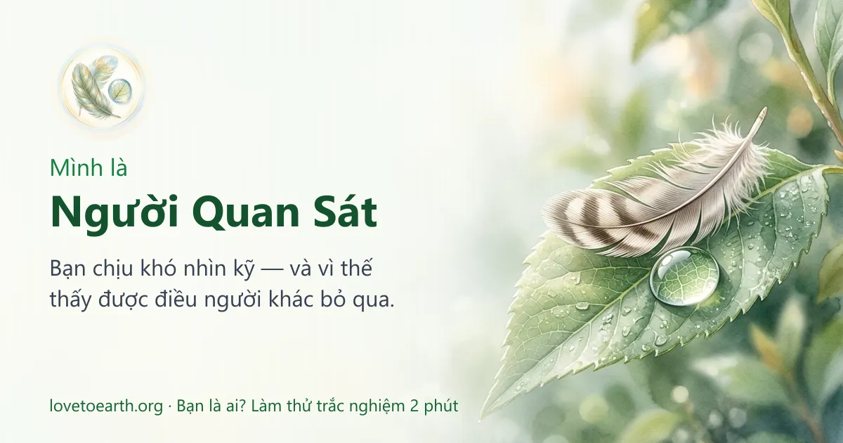 Thẻ: Mình là Người Quan Sát — Bạn chịu khó nhìn kỹ — và vì thế thấy được điều người khác bỏ qua.